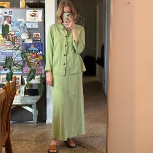 Raw Silk Two-Piece Jacket/Dress Set